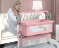 SteAnny Electric Cradle Rocking Baby Bed - Portable Baby Bed Electric Bassinet Splicing Bed