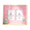 Baby Pink Picture Frames - Wood 2 Window 4x6 Picture Frame