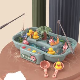 Go Fishing Tub Toy Play-set - w/Electric Bathing Music Inflatable Pool Playing In Water Baby Toys