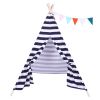 Indian Tent Children Teepee - Tent Baby Indoor Dollhouse with Small Coloured Flags roller shade and pocket XH