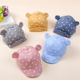 Polka Dot Ears Baby Sun Hat - Children's Hat Baby Cuffed Hat Cotton