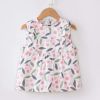 White Pink Cherry Baby Smock - Inner Waterproof Apron Eating Smock Girl's Princess Smock Sleeveless Bib
