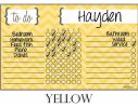Family Chore Chart - Yellow Chevron Stripe Kids Organization.