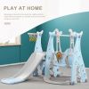 Toddler 4-in-1 Play Set - W/ Baby Slide Set, Basketball Hoop, Climber, & Play-set SafeSliding