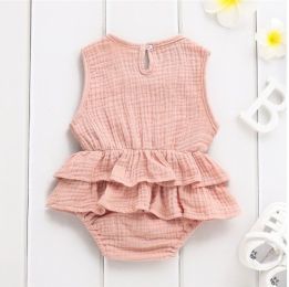 Baby Striped Sleeveless Girl Pettiskirt - 100% Cotton Clothing (Option: Pink-100cm)