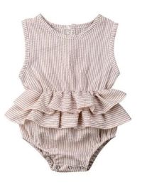 Baby Striped Sleeveless Girl Pettiskirt - 100% Cotton Clothing (Option: stripe-90cm)