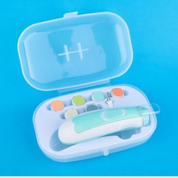 Newborn Nail Clipper Set - Electric Baby Anti-pinch Meat Care Set (Color: Blue)