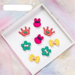 Hair Magic Stickers - 4 pairs Computer Embroidered Hair Accessories Bangs Post Stickers (style: set 1)