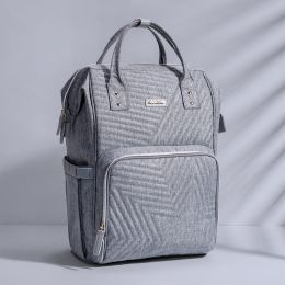 Sunveno Fashion Diaper Bag Backpack - Quilted Large Mum Maternity Nursing Bag (Color: gray)