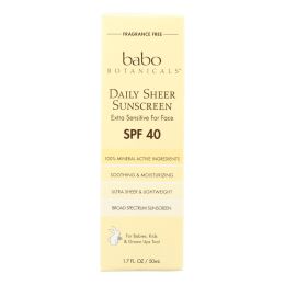 Babo Botanicals - Sunscreen - Daily Sheer - SPF 40 - 1.7 oz (SKU: 1632322)
