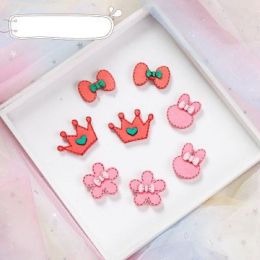 Hair Magic Stickers - 4 pairs Computer Embroidered Hair Accessories Bangs Post Stickers (style: set 5)