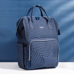 Sunveno Fashion Diaper Bag Backpack - Quilted Large Mum Maternity Nursing Bag (Color: navy)